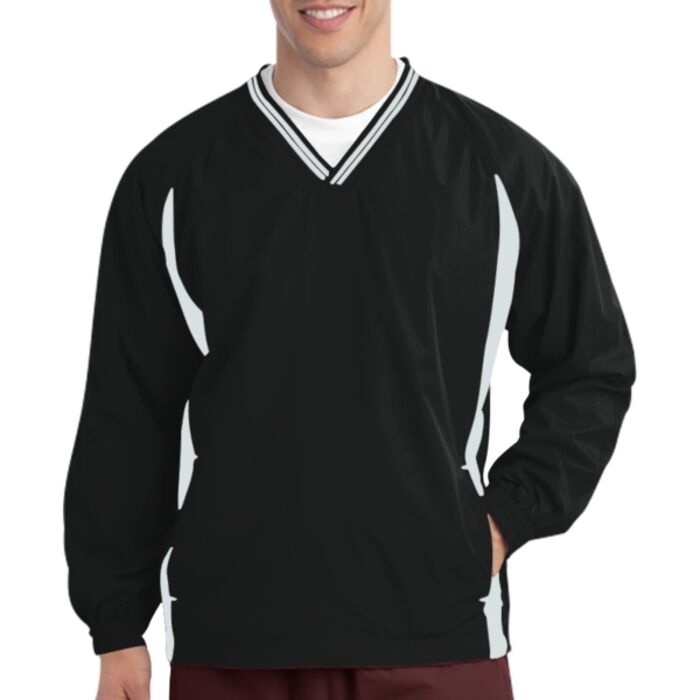 Tipped V Neck Raglan Wind Shirt Thumbnail